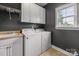 Functional laundry room with a sink, ample cabinet storage, a window providing natural light, and washer/dryer at 1919 46Th Avenue Ne Dr # 46, Hickory, NC 28601