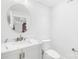 Stylish half bathroom features a vessel sink with elegant marble countertops at 2010 Bessbrook Rd, Fort Mill, SC 29708