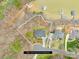 Aerial view of a home's lot lines on a waterfront property; approximately 0.83 acres at 228 Wildwood Cove Dr, Mooresville, NC 28117