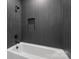 Contemporary tub with black tile at 3924 13Th Ne St, Hickory, NC 28601