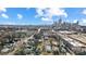 Aerial view of a neighborhood with a city skyline backdrop on a sunny day at 416 E 18Th St, Charlotte, NC 28206