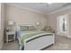 Bright bedroom with a white bed frame, colorful bedding, and classic lamps at 4288 Legacy Dr, Denver, NC 28037