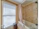 Relaxing bathroom showcasing a soaking tub with jets, tiled walls, and a large window for natural light at 549 Briarwood Ln, Lancaster, SC 29720