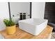 Close-up of a modern sink with a stylish faucet and decorative plant, adding a touch of elegance at 612 Miller St, Kannapolis, NC 28081