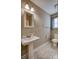 Bathroom with a pedestal sink, a toilet, and tile flooring at 924 41St Avenue Ne Dr, Hickory, NC 28601