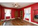 This empty bedroom features a ceiling fan, hardwood floors, and lots of natural light at 118 Sunset Dr, Chester, SC 29706