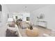 Bright living room open to kitchen and dining area with a neutral palette and modern furnishings at 13110 Blacksmith Ct, Matthews, NC 28105