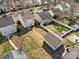 Aerial view of backyard and detached garage in residential neighborhood at 19531 Deer Valley Dr, Cornelius, NC 28031