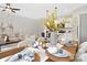 Open dining area showcasing stylish furnishings, table setting, and an open view to kitchen and living area at 2117 Gemway Dr, Charlotte, NC 28216