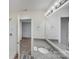 Bathroom featuring granite countertops, a sink, and a shower at 834 N Flint St, Lincolnton, NC 28092