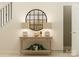 Inviting entryway with a stylish table, lamps, decorative mirror, and staircase at 8421 Norman Forest Rd, Lancaster, SC 29720