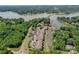 Beautiful aerial view of the property showing its location right on the lake with boat docks at 107 Pier 33 Dr # 103, Mooresville, NC 28117
