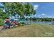 Backyard with kayak storage, leading to the lake at 107 Pier 33 Dr # 103, Mooresville, NC 28117