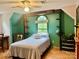Unique bedroom with an arched window, built-in shelves, and cozy decor, offering a tranquil and stylish retreat at 1496 Givens St, Hickory, NC 28602