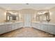 Spacious bathroom featuring double sinks, granite counters, and neutral flooring at 3019 Foggy Hollow Ln, Clover, SC 29710