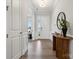 Inviting foyer featuring wood floors, a stylish console table, and modern decor at 5013 Duval Cir, Tega Cay, SC 29708