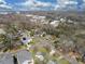 Aerial view of the neighborhood shows houses and parking lots at 5300 Buckingham Dr, Charlotte, NC 28209