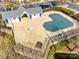 Aerial shot of community pool house and pool at 8929 Bryant Field Cir, Charlotte, NC 28277