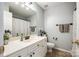 Bathroom featuring a vanity with sink and a mirror, along with a toilet and tub with shower at 8929 Bryant Field Cir, Charlotte, NC 28277