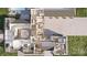 Aerial floor plan featuring spacious layout, multiple bedrooms, large living area, and ample parking space at 1057 Maxwell Ct # 13, Marvin, NC 28173
