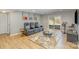 Finished basement area with home theater seating and walkout access to the backyard at 121 Inlet Point Dr, Tega Cay, SC 29708