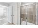 En-suite bathroom features a glass-enclosed shower with built-in seating at 138 Aberdeen Dr, Salisbury, NC 28144