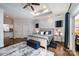 Spacious main bedroom with tray ceiling, recessed lighting, and en-suite bathroom at 223 Scottish Dr, Mooresville, NC 28115