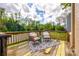 Cozy back porch featuring wood flooring, outdoor rug, and patio furniture for comfortable relaxation at 315 Wakefield Dr, Charlotte, NC 28209