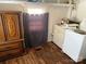 Functional laundry area with a washer, dryer, and extra storage space for convenience at 441 Hope St, Rock Hill, SC 29730