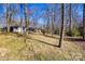 Large backyard with mature trees creating a private, natural setting at 4500 Town And Country Dr # 18, Charlotte, NC 28226