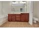 Bathroom featuring dual vanity, tile flooring, and a soaking tub at 5002 Fine Robe Dr, Indian Trail, NC 28079