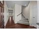 Inviting foyer with hardwood floors and staircase leading to the upper level at 11142 Jc Murray Nw Dr, Concord, NC 28027