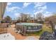 Backyard featuring an above-ground pool surrounded by a wooden deck at 127 Wright Cir, Cherryville, NC 28021