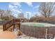 Above ground pool with deck and lounge space at 127 Wright Cir, Cherryville, NC 28021