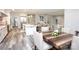 Open concept kitchen and dining area with modern appliances, an island, and a dining table at 2302 Rayecliff Ln, Charlotte, NC 28214