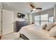 Bedroom featuring a ceiling fan and a large window at 509 N Graham St # 2D, Charlotte, NC 28202