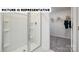 Clean bathroom features a glass-enclosed shower and a closet for ample storage at 122 Woodhall Way, Troutman, NC 28166