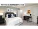 Inviting bedroom features a cozy bed with accent pillows, workspace, and neutral wall colors at 122 Woodhall Way, Troutman, NC 28166