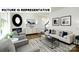 Stylish living room featuring a modern fireplace, comfortable seating, and contemporary decor at 122 Woodhall Way, Troutman, NC 28166