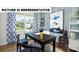 Bright office featuring a modern desk, storage shelves, and a window with natural light at 122 Woodhall Way, Troutman, NC 28166