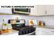 Close-up of a stove with stainless steel microwave and tile backsplash at 126 Woodhall Way, Troutman, NC 28166