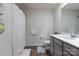 Cozy bathroom with shower and grey vanity at 12972 Canton Side Ave, Charlotte, NC 28273