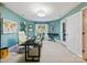Bright office with ample natural light, desk, shelves, and neutral carpet offering a professional feel at 19000 Hodestone Mews Ct, Davidson, NC 28036