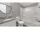 Bathroom featuring a vanity with granite counters and a shower-tub combo at 2005 Sugar Hill Rd, York, SC 29745