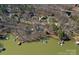 Panoramic aerial view of a waterfront property, showcasing private docks, lush surroundings, and serene lake access at 213 Patternote Rd, Mooresville, NC 28117
