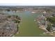 Beautiful aerial shot showcasing the lake's expansive view, private docks and waterfront homes at 213 Patternote Rd, Mooresville, NC 28117
