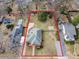 Aerial view of property with defined property lines, showcasing the house, yard, and surrounding neighborhood at 333 7Th Nw St, Hickory, NC 28601