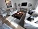 Well-lit living room with comfortable couches, a modern TV and a large rug at 4317 Ruskin Dr, Charlotte, NC 28209