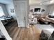 Inviting living room features a large TV, stylish decor, and modern furniture at 4317 Ruskin Dr, Charlotte, NC 28209