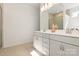 Elegant bathroom with double sink vanity, large mirror, and walk-in shower at 11031 Larkslea Ln, Charlotte, NC 28278